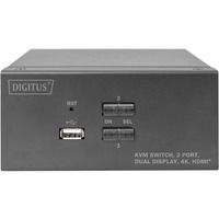 Digitus DS-12860 KVM Switch Sort, KVM-switchen 3840 x 2160 pixel, 4K Ultra HD, Sort