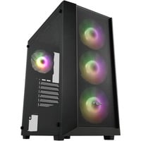 FSP CMT218 Midi Tower Sort, Towerkabinet Sort, Midi Tower, PC, Sort, ATX, ITX, micro ATX, SPCC, Hærdet glas, 16,5 cm