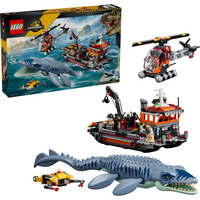 LEGO Jurassic World Mosasaur-angreb på båden, Bygge legetøj 