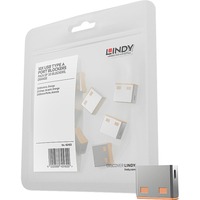Lindy 40463 portblokering USB Type-A Orange Acrylonitrilbutadienstyren 10 stk, Beskyttelse mod tyveri Orange, Portblokering, USB Type-A, Orange, Acrylonitrilbutadienstyren, 10 stk, Polybag