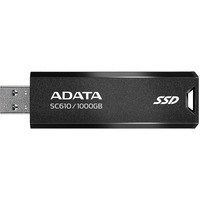 ADATA SC610 1 TB USB Type-A 3.2 Gen 2 (3.1 Gen 2) Sort, Solid state-drev Sort, 1 TB, USB Type-A, 3.2 Gen 2 (3.1 Gen 2), 550 MB/s, 10 Gbit/sek., Sort