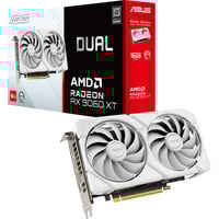 ASUS Dual -RX9060XT-16G-WHITE AMD Radeon RX 9060 XT 16 GB GDDR6, Grafikkort Hvid, Radeon RX 9060 XT, 16 GB, GDDR6, PCI Express 5.0, 2 blæser(e)