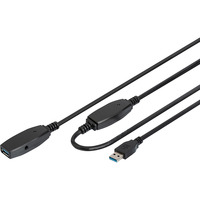 Digitus Aktivt USB 3.2 Gen 1 forlængerledning, 10 meter Sort