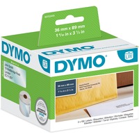 Dymo LW - Store adresseetiketter - 36 x 89 mm - S0722410 Transparent, Selvklæbende printeretiket, Plast, Permanent, Rektandel, LabelWriter