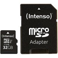 Intenso 32GB microSDHC UHS-I Klasse 10, Hukommelseskort 32 GB, MicroSDHC, Klasse 10, UHS-I, 90 MB/s, Class 1 (U1)