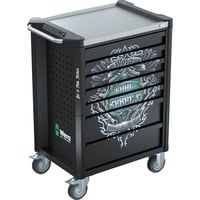 Wera 9705 Tool Rebel Værkstedsvogn Stainless 1, med udstyr, Værktøj Rulleborde værktøjsvogn Sort/Sølv