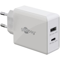goobay USB-C PD dobbelt hurtigoplader 30 watt Hvid