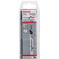 Bosch 2 608 633 524 stiksav, rullesav & sabelsavklinge Stiksavklinger High Carbon Steel (HCS) 25 stk Stiksavklinger, Spånplade, Fiberbræt, Blødt træ, Krydsfiner med trækerne, High Carbon Steel (HCS), Grå, 2 mm, 3 mm