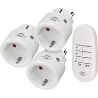Brennenstuhl Comfort-Line Funk-Set Mini 3+1, Switched stikkontakt Hvid