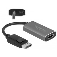 DeLOCK 63118 videokabel adapter 0,2 m DisplayPort HDMI Type A (Standard) Grå Sort/grå, 0,2 m, DisplayPort, HDMI Type A (Standard), Hanstik, Hunstik, Lige