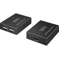 Digitus USB 2.0 CAT forlænger-sæt, 480 Mbps, 150 meter, USB-forlænger Sort