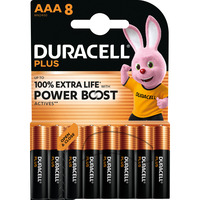 Duracell Plus Engangsbatteri AAA Alkaline Engangsbatteri, AAA, Alkaline, 1,5 V, 8 stk, Sort, Guld
