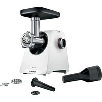 Bosch Serie 4 MFWS420W kødhakker 1300 W Hvid Hvid, 1300 W, Hvid, 1 m, Rustfrit stål, 1900 W, 500 W