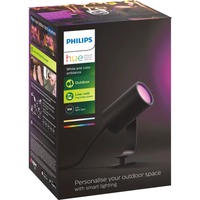 Philips Hue Lily udendørs spot, LED lys Sort, Philips Hue White and Color ambiance Lily udendørs spot, Udendørs piedestal/postbelysning, Bluetooth, Sort, LED, Aluminium, Ikke-udskiftelig pære(r)