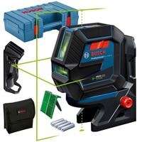 Bosch GCL 2-50 G Professional Linje-/punktniveau 15 m, Kryds- & linjelaser Blå/Sort, 15 m, 0,3 mm/m, 4°, 50 m, 4 sek./side, Grøn