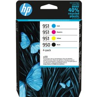 HP Originale -blækpatroner, 950 sort/951 cyan/magenta/gul, 4 stk. 950 sort/951 cyan/magenta/gul, 4 stk., Standard udbytte, Pigmentbaseret blæk, Pigmentbaseret blæk, 24 ml, 16,5 ml, 4 stk