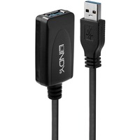 Lindy 43155 USB-kabel USB 3.2 Gen 1 (3.1 Gen 1) 5 m USB A Sort, Forlængerledning Sort, 5 m, USB A, USB A, USB 3.2 Gen 1 (3.1 Gen 1), 5 Gbit/sek., Sort