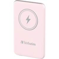 Verbatim Charge 'n' Go Lithium polymer (LiPo) 5000 mAh Trådløs opladning Lyserød, Power Bank Rosa, 5000 mAh, Lithium polymer (LiPo), Quick Charge 3.0, Trådløs opladning, Lyserød