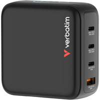 Verbatim Mini GaN-oplader med display Sort