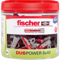 fischer DUOPOWER 8x40, 535982, Dyvel Lys grå/Rød