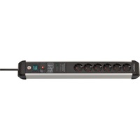 Brennenstuhl Premium-Protect-Line 6-vejs stikdåse, Strømskinne Sort/aluminium