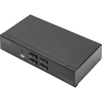Digitus KVM-switch DisplayPort 4x1, KVM-switchen Sort