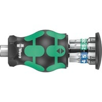 Wera Kraftform Kompakt Stubby Magazin 3 Bit-Satz, Bit sæt Sort/Grøn