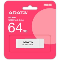 ADATA UC310 USB-nøgle 64 GB USB Type-A 3.2 Gen 1 (3.1 Gen 1) Hvid, USB-stik Hvid, 64 GB, USB Type-A, 3.2 Gen 1 (3.1 Gen 1), 100 MB/s, Svirvel, Hvid