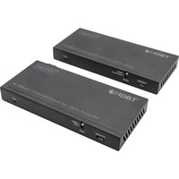Digitus 4K HDBaseT 2.0 HDMI KVM Extender Sæt, HDMI-udvidelse forlænger Sort