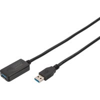 Digitus Aktivt USB 3.2 Gen 1 forlængerledning, 5 meter Sort