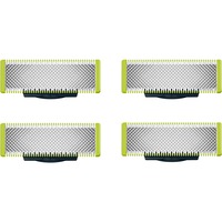 Philips Norelco OneBlade OneBlade QP240/50 4 x udskiftningsskær, Klinge Sølv/lysegrøn, Barberingshoved, 4 hoved(er), Sølv, Metal, Philips, Norelco OneBlade