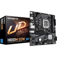 GIGABYTE H610M D3W, Bundkort Sort/grå