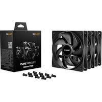 be quiet! Pure Wings 3 120 mm PWM Triple Pack Computerkabinet Ventilator 12 cm Sort 3 stk, Sag fan Sort, Ventilator, 12 cm, 1600 rpm, 84,8 m³/t, Sort
