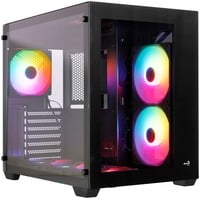 Aerocool Dryft Midi Tower Sort, Towerkabinet Sort, Midi Tower, PC, Sort, ATX, micro ATX, Mini-ITX, SPCC, Hærdet glas, Spil