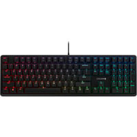 CHERRY G80-3000N RGB tastatur Universel USB QWERTY US International Sort Sort, EU-layout (antal), Cherry MX Red Silent, Ledningsført, USB, Mekanisk, QWERTY, RGB LED, Sort
