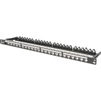 Digitus Modulært højkapacitets patchpanel, 24-porte, rackmontering, afskærmet, Patch Panel Sort