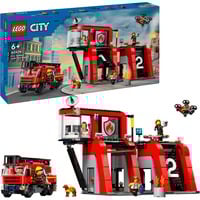 LEGO City Brandstation med brandbil, Bygge legetøj Byggesæt, 6 År, Plast, 843 stk, 1,78 kg