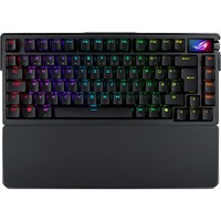 ASUS ROG Azoth Extreme tastatur Spil USB + RF Wireless + Bluetooth QWERTZ Sort, Gaming-tastatur Sort, DE-layout, ROG NX Snow, Kabel & trådløs, USB + RF Wireless + Bluetooth, Mekanisk, QWERTZ, RGB LED, Sort