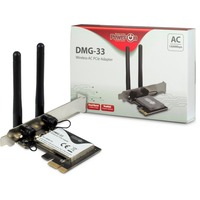 Inter-Tech DMG-33 Intern WLAN 1300 Mbit/s, Wi-Fi-adapter Intern, Trådløs, PCI Express, WLAN, Wi-Fi 5 (802.11ac), 1300 Mbit/s