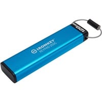 Kingston IronKey 128 GB USB-C Keypad 200C, FIPS 140-3, niv. 3 (afventer) AES-256, USB-stik FIPS 140-3, niv. 3 (afventer) AES-256, 128 GB, USB Type-C, 3.2 Gen 1 (3.1 Gen 1), 280 MB/s, Muffe, Blå