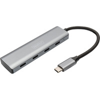 Digitus USB-C 4-porte, USB hub Sølv