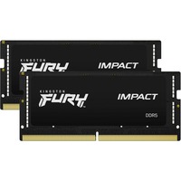 Kingston FURY FURY 64 GB 5600 MT/s DDR5 CL40 SODIMM (sæt med 2) Impact PnP, Hukommelse Sort, 64 GB, 2 x 32 GB, DDR5, 262-pin SO-DIMM