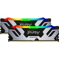 Kingston FURY FURY 64 GB 6400 MT/s DDR5 CL32 DIMM (sæt med 2) Renegade RGB XMP, Hukommelse Sort, 64 GB, 2 x 32 GB, DDR5, 288-pin DIMM