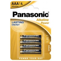 Panasonic LR03APB Engangsbatteri AAA Alkaline Engangsbatteri, AAA, Alkaline, 1,5 V, 4 stk, Blå, Guld