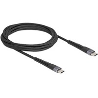 DeLOCK USB 2.0 kabel, USB-C stik > USB-C stik med forlænget bøjebeskyttelse Sort