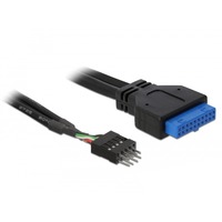 DeLOCK USB 3.0 19 pin - USB 2.0 8 pin 60cm Sort, Kabel Sort, 0,6 m, Sort