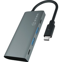 ICY BOX 60709, USB hub antracit/Sort