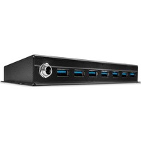 Lindy 43128 interface hub 5000 Mbit/s Sort, USB hub USB 3.2 Gen 1 (3.1 Gen 1) Type-A, 5000 Mbit/s, Sort, 0,8 m, 185 mm, 75 mm