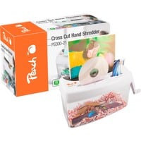 Peach PS300-21 papirmakulator Krydsmakulering 21,6 cm Transparent, Hvid, Dokument shredder Krydsmakulering, 21,6 cm, 3.5 x 40 mm, 4 L, 15 ark, 1 ark