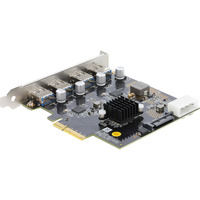 DeLOCK PCI-E x4 kort til 4 x USB-A 10 Gbps Dobbelt Kanal, Interface card 